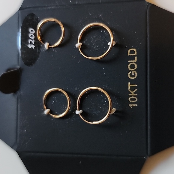 Kids 10k hoop earrings - Picture 3 of 4